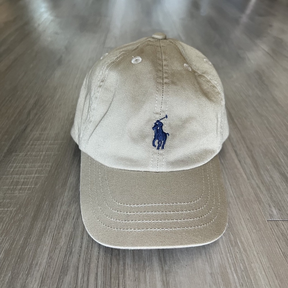 Kids Vintage Polo Ralph Lauren Cap YOUTH Size 4-7 Logo Hat Blue Pony/649